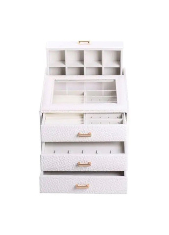 Скринька для прикрас з еко шкіри 3 яруси органайзер для ювелірних виробів HP-5-16W Yiwu (370800586)