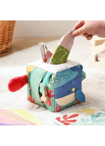 Диспенсер с платками 15 штук и зеркалом, морская тематика, океан, Краб No Brand (366304192)