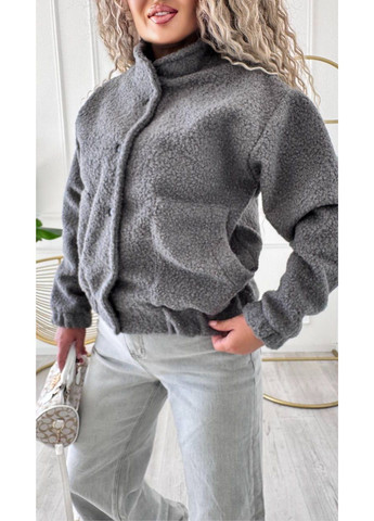 Бомбер курточка теплий кашемір букле на кнопках з кишенями Україна (366957580)