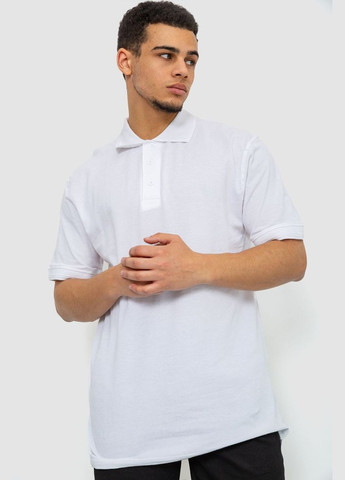 Белая поло мужское однотонное 244r015 с длинным рукавом Ager