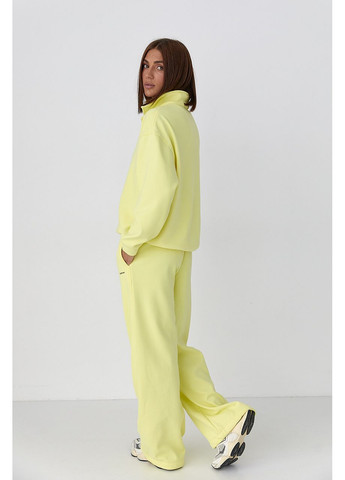 Теплый костюм со свитшотом-поло и прямыми брюками - розовый цвет Lurex (353306096)