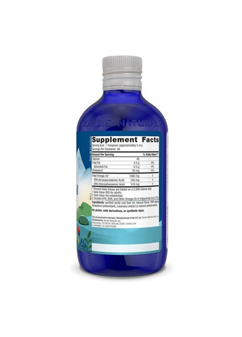 Рыбий жир из печени трески арктический Arctic Cod Liver Oil Апельсин 237 мл Nordic Naturals (361115922)