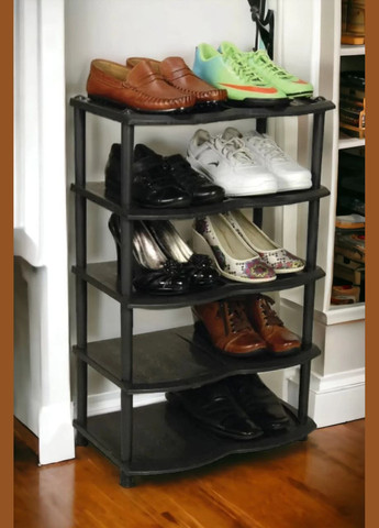 Полиця для взуття із пластмаси чорна (SHO1) No Brand (301510547)