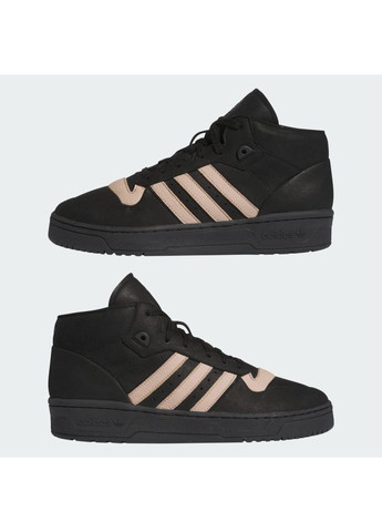 Черные демисезонные кроссовки rivalry mid 001 shoes adidas