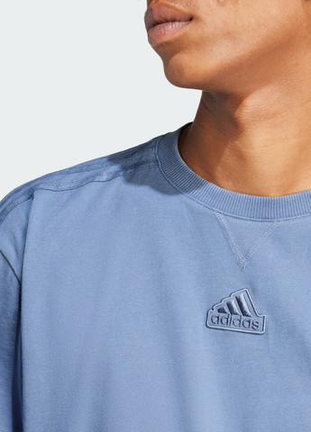 Синяя футболка all szn 3-stripes garment wash adidas