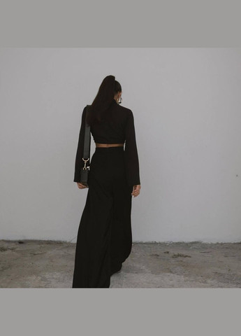 Жіночий костюм двійка укрочена кофта + широкі штани MonCher (334100312)