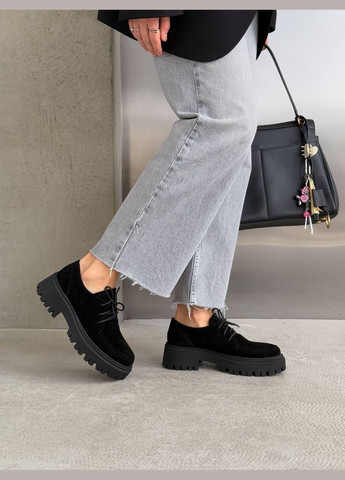 No Brand Стильные женские туфли черный з натуральная замша, — демисезон (321997268)