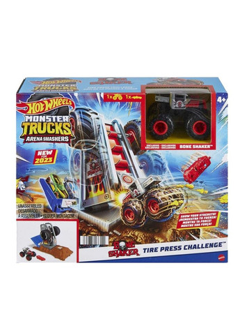 Трек Monster Trucks Arena Smasher Bone Shaker Tire Challenge HNB87-3 Hot Wheels (322035912)