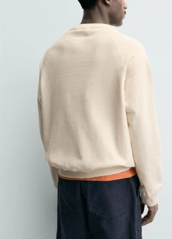Бежевий світшот Zara однотонний (379874302)