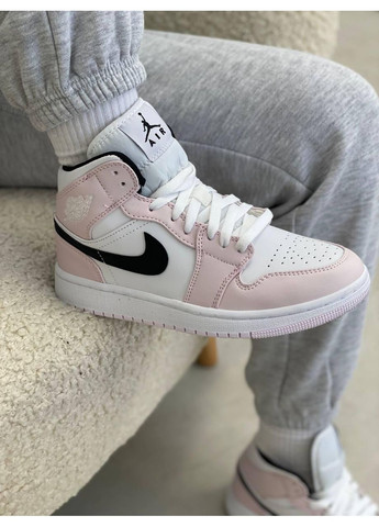 КРОССОВКИ ЖЕНСКИЕ NIKE AIR JORDAN 1 HIGH BARELY ROSE НАЙК АИР ДЖОРДАН No Brand белые демисезоны (367175967)