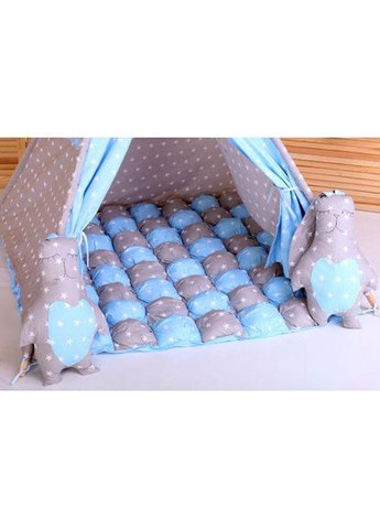 Вігвам комплект Бонбон Принц Синій з сірим з подушками No Brand (280915696)