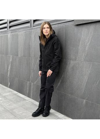 Армійська жіноча куртка SoftShell весна/осінь чорна No Brand (360890487)
