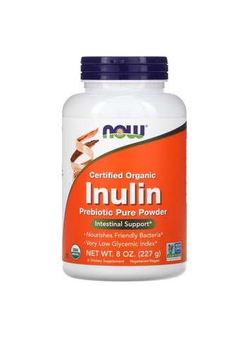 Натуральна добавка Certified Organic Inulin, 227 грам Now (293482887)