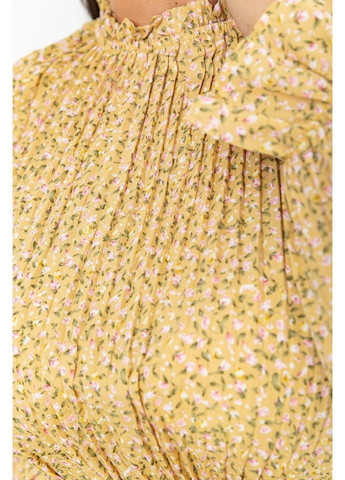 Гірчична сукня шифонова вільного крою,, 204r701-1 Ager