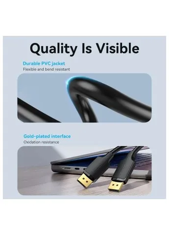 Кабель мультимедийный (HAKBF) Vention DisplayPort M to DisplayPort M 1.0m 4K60Hz black (389140612)