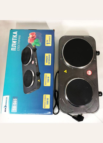 Настільна плита електрична SB-065 2500 Вт, Електроплита подвійна, двоконфоркова настільна Sea Breeze (365670318)