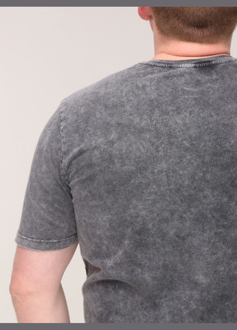 Темно-серая мужская футболка темно-серая прямая с варкой большой размер с коротким рукавом Bagarda Пряма