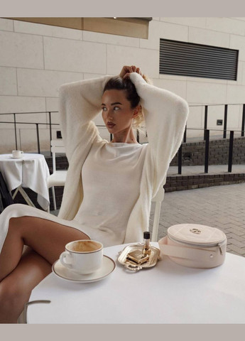 Молочное кэжуал, вечернее платье No Brand однотонное