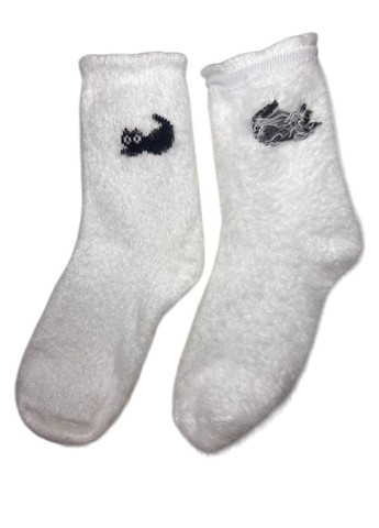 Білі шкарпетки жіночі м'які однотонні, з хутра норки високої якості 35-40р. білі (336385947)