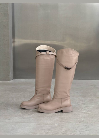 Трендові чоботи натуральна шкіра євро зима на хутрі No Brand (314808626)