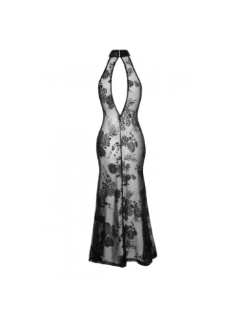 Платье длинное сексуальное с узорами F239, черное Noir Handmade (334141133)