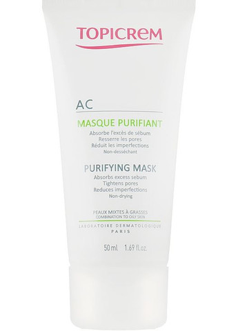 Очищающая маска для жирной и комбинированной кожи AC Purifying Mask 50ml (860537-3827) Topicrem (368610817)