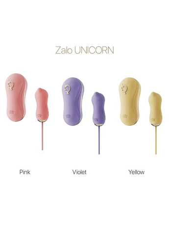 Набір 2в1 UNICORN Yellow, віброяйце + вакуумний стимулятор Zalo (283251484)