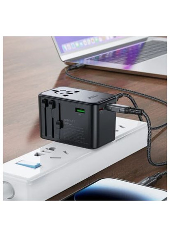 Зарядний пристрій (6974316282495) Acefast 5xUSB 75W (3xUSB-C + 2xUSB-A) Gan Z1 Fast Charger (370014657)