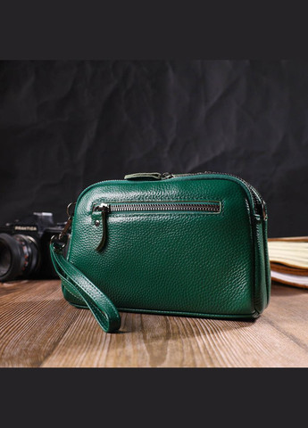 Кожаная сумка женская через плечо -клатч в оригинальном дизайне 2293093 Зеленая Vintage (297138362)