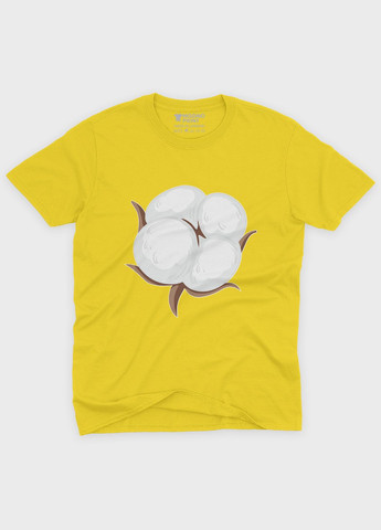 Желтая демисезонная футболка для девочки с патриотическим принтом хлопок (ts001-5-sun-005-1-137-g) Modno