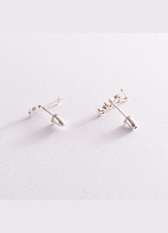 Серьги - пусеты Love в серебре 123063 Oniks (264025265)