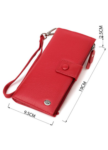 Жіночий вертикальний гаманець з натуральної шкіри 22536 Червоний st leather (329146463)
