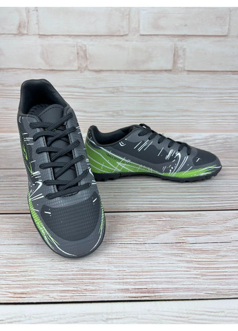 Дитячі сороконіжки сірі низькі для дітей спортивні зі штучної шкіри для футболу No Brand (361970595)