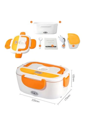 Ланчбокс з підігрівом їжі 220V, Electric lunch box, ланч-бокс Помаранчевий Digital (395318454)