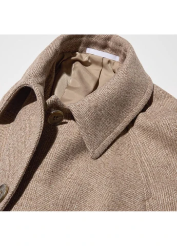 Коричневое Пальто твидовое (469907) Uniqlo