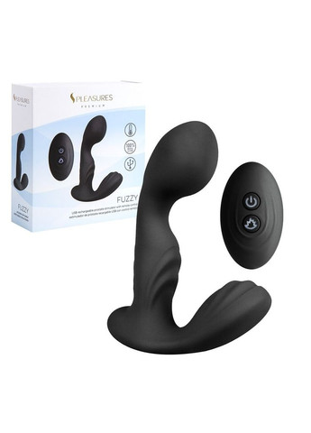 Вибромассажер простаты Premium FUZZY, черный, с рельефом, 10 режимов вибрации, нагрев S Pleasures (335395057)