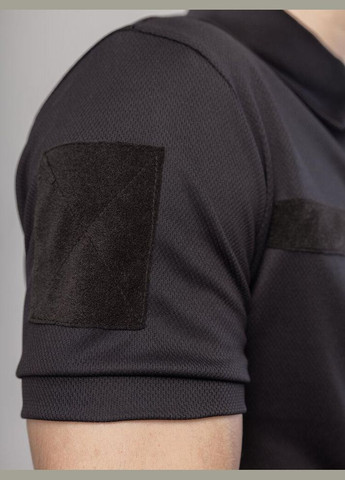 Тактическое мужское поло черное Coolmax No Brand (346085317)