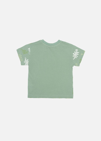 Оливкова літня футболка з коротким рукавом для хлопчика колір оливковий цб-00246543 First Kids