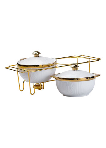 Мармитница керамическая на 2 секции по 1 л, золото Yiwu (322421170)