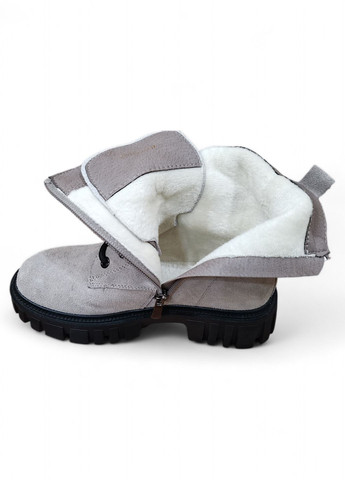 Жіночі замшеві сірі черевики демісезонні (берци) ITTS Берци (301536697)