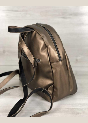 Женский рюкзак из мягкой экокожи со стразами «Юна» бронзового цвета WeLassie (298568143)