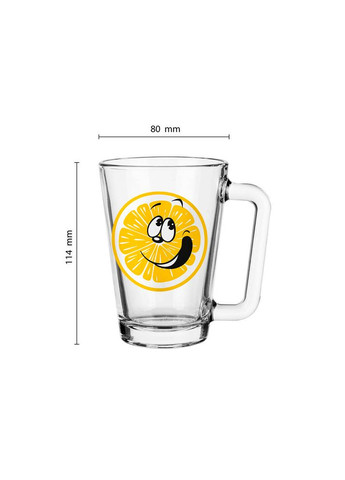 Чашка с лимоном стеклянная прозрачная 250 мл 7167 No Brand (276533722)