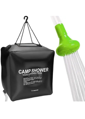 Душ переносной кемпинговый походный туристический со шлангом крючком для подвешивания 40 литров 40х40х24 см (477369-Prob) Черный Unbranded (296984596)