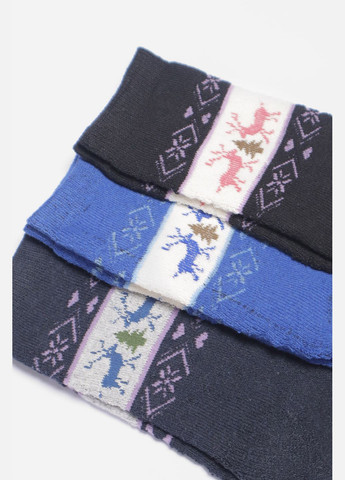 Комбіновані набір шкарпеток жіночих махрових 3 штуки Let's Shop малюнки (304726518)