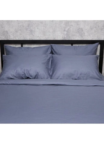 Комплект постельного белья Satin Stripe Полуторный 143х210 наволочки 2х50х70 (MS-820017096) Moon&Star Ocean Steel (400237788)