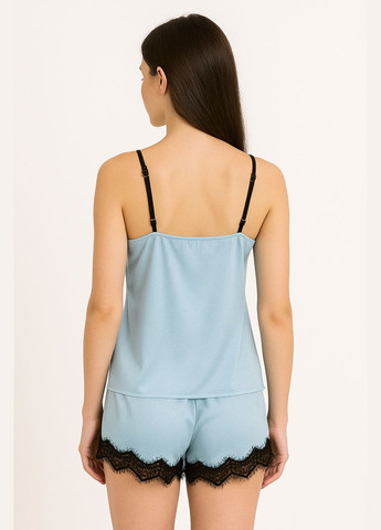 Голубая женская пижама шелковая голубая Modashoping