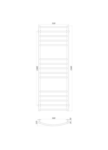 Полотенцесушитель LDE EL 1500500-15 Лестница Дуга Элит электро UNIO (299997832)