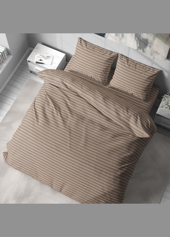 Комплект постільної бавовни Євро 200х215 наволочка 50х70 2шт Беж (П4К-lel-B-1188-03-01) No Brand (316230703)