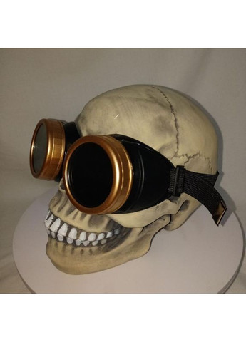 Маскарадні окуляри стимпанк із золотою оправою з чорними та прозорими лінзами+подарунок No Brand (362193920)