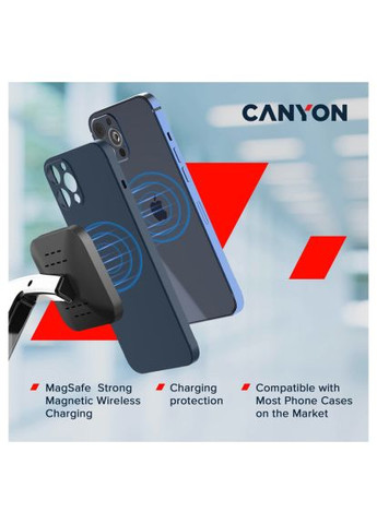 Зарядний пристрій (CNS-WCS404) Canyon wireless charger WS-404 15W 4in1 Black (369879103)